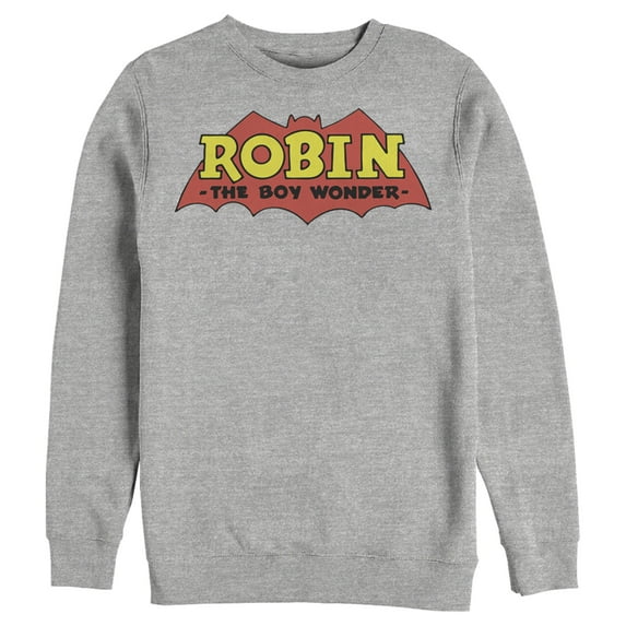 Men's Batman Logo Robin Boy Wonder Sweatshirt Athletic Heather Small