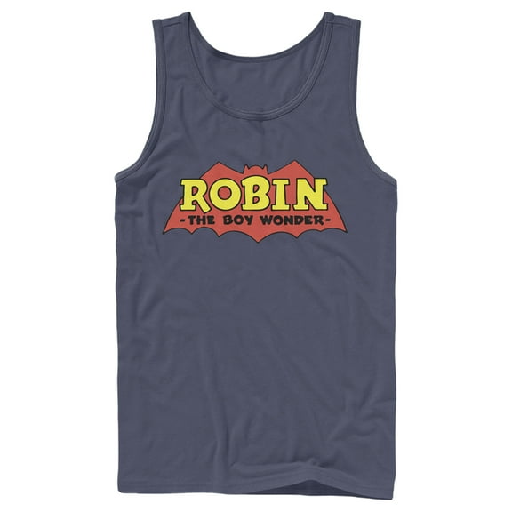 Men's Batman Logo Robin Boy Wonder  Tank Top Navy Blue Medium