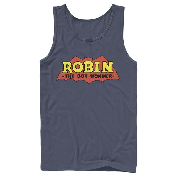 Men's Batman Logo Robin Boy Wonder Tank Top Navy Blue Medium