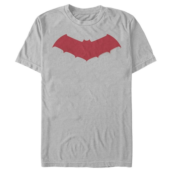 Men's Batman Logo Sleek Wing  Graphic Tee Silver Large