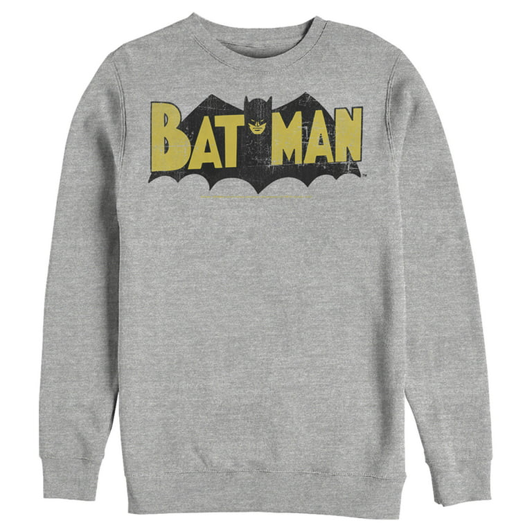 Men\'s Batman Logo Vintage Sweatshirt Athletic Heather Large | T-Shirts