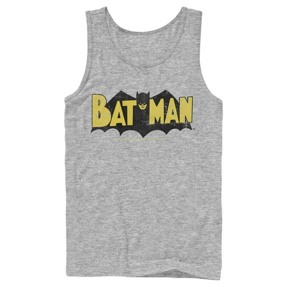 Men's Batman Logo Vintage Tank Top Athletic Heather Large