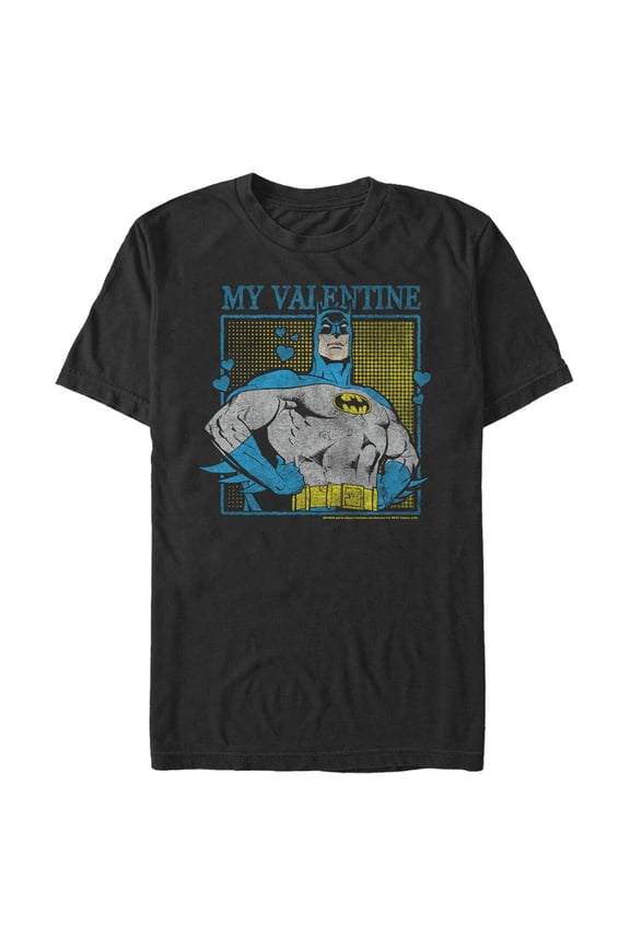 Men's Batman My Valentine Distressed Graphic Tee Black Medium