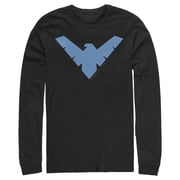 Mens Batman Nightwing Logo Long Sleeve Shirt Black Large