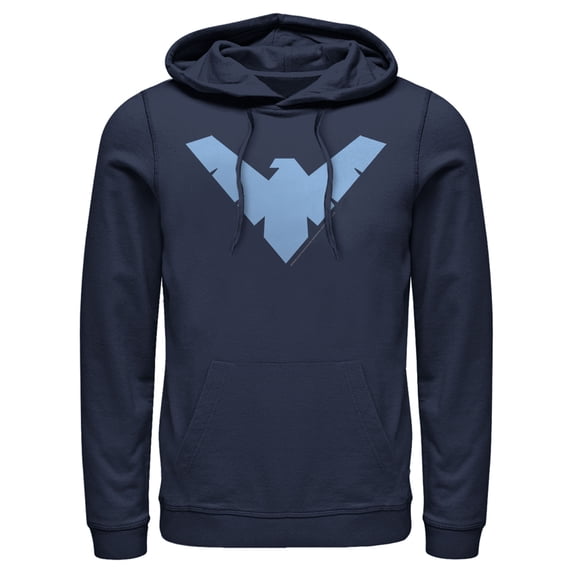 Men's Batman Nightwing Logo Pull Over Hoodie Navy Blue 3X Large