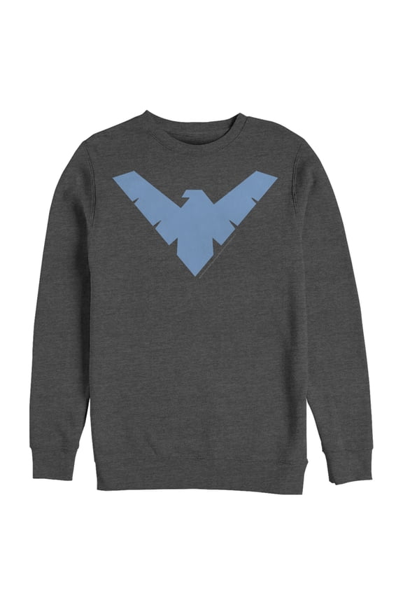 Men's Batman Nightwing Logo Sweatshirt Charcoal Heather Small