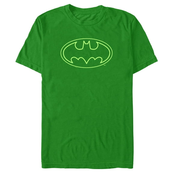 Men's Batman Outline Green Logo Graphic T-Shirt