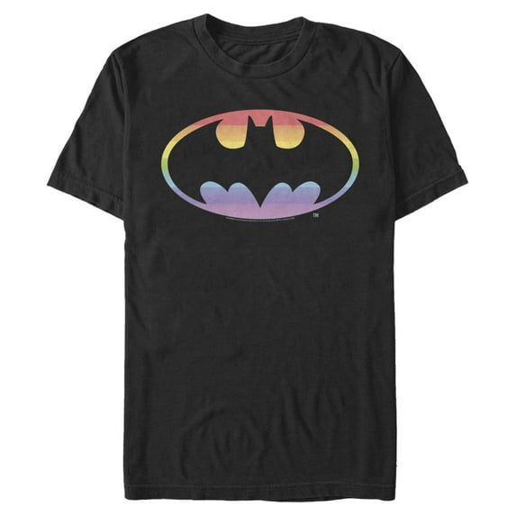 Men's Batman Rainbow Logo Graphic Tee Black 5X Large