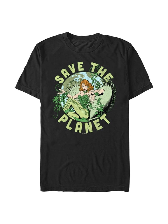 Men's Batman Save the Planet Poison Ivy Graphic Tee Black Small