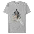 thumbnail image 1 of Men's Batman Shadow Figure Geometric  Graphic Tee Silver 2X Large, 1 of 3