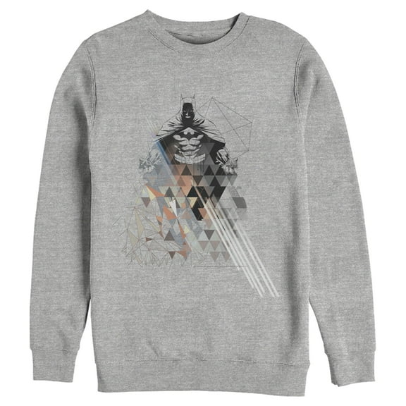Men's Batman Shadow Figure Geometric  Sweatshirt Athletic Heather Small