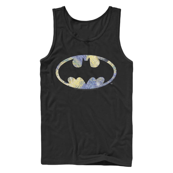 Men's Batman Shield Logo Artistic Swirl Tank Top