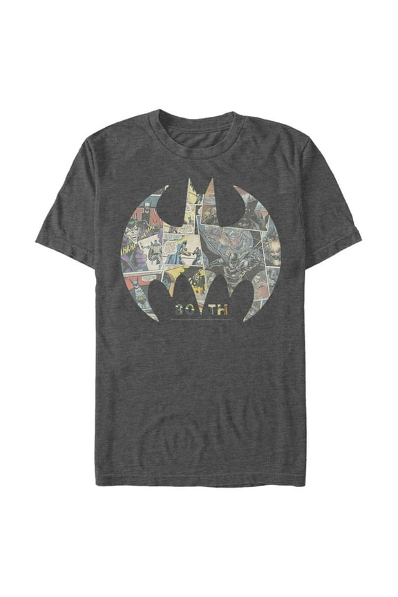 Men's Batman Shield Logo Comic 80th Anniversary Graphic Tee Charcoal Heather 3X Big Tall