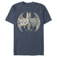 thumbnail image 1 of Men's Batman Shield Logo Comic 80th Anniversary  Graphic Tee Navy Blue Heather X Large, 1 of 3