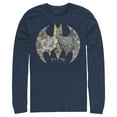 thumbnail image 1 of Men's Batman Shield Logo Comic 80th Anniversary  Long Sleeve Shirt Navy Blue Large, 1 of 3