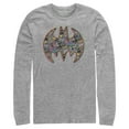 thumbnail image 1 of Men's Batman Shield Logo Comic Panel  Long Sleeve Shirt Athletic Heather Large, 1 of 3