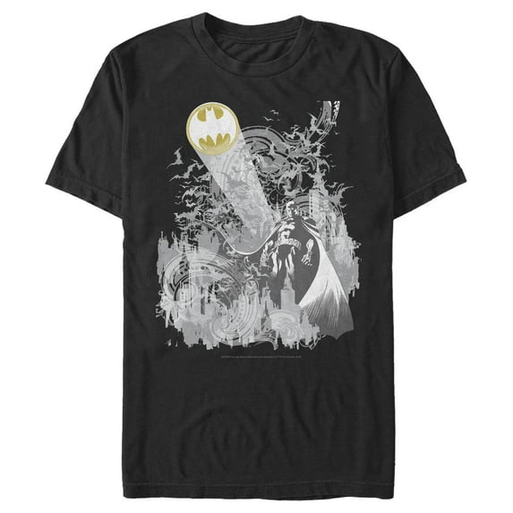 Men's Batman Signal in the Sky Graphic Tee Black X Large