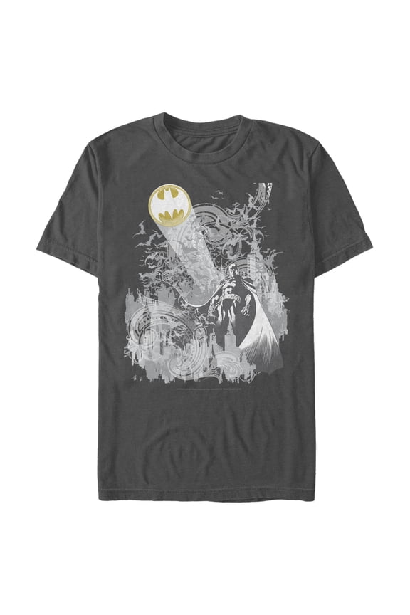 Men's Batman Signal in the Sky Graphic Tee Charcoal 3X Large