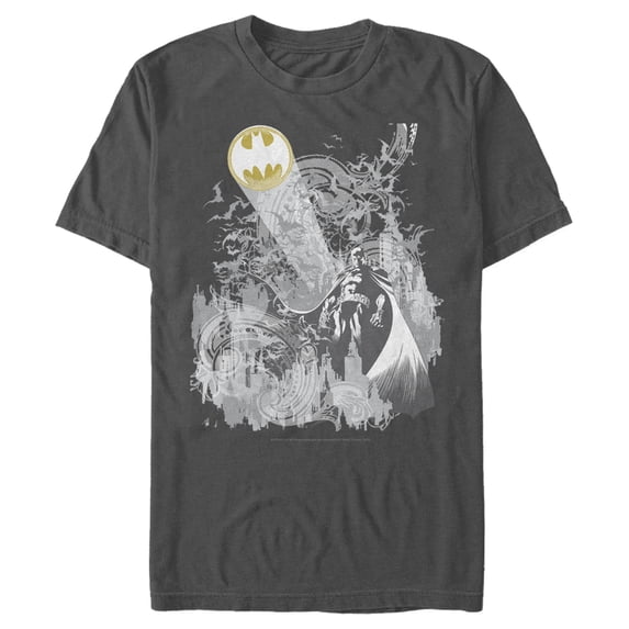 Men's Batman Signal in the Sky Graphic Tee Charcoal 3X Large