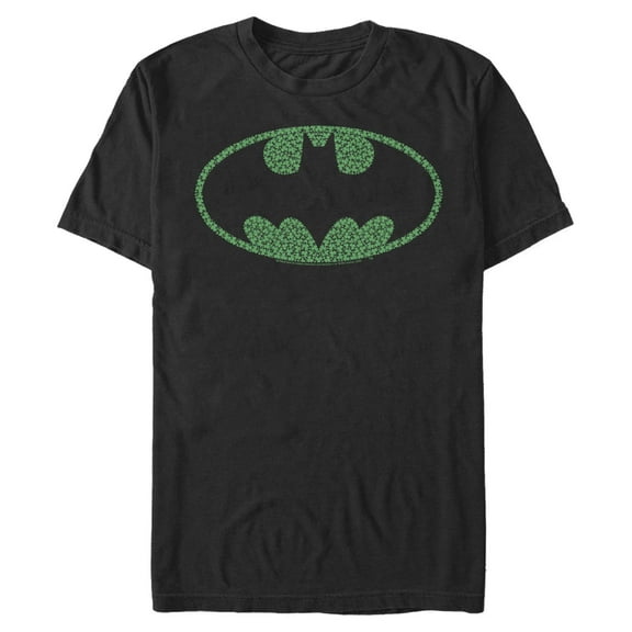 Men's Batman St. Patrick's Day Cloverfield Bat Logo Graphic Tee Black 3X Large
