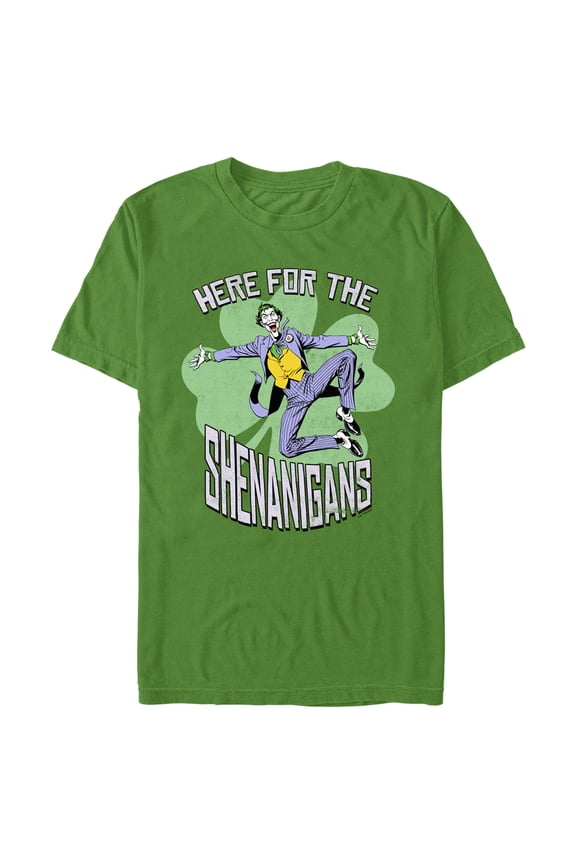 Men's Batman St. Patrick's Day Joker Here for the Shenanigans Graphic Tee Kelly Green Medium