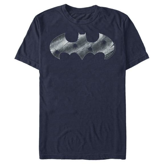 Men's Batman Steel Scars Logo  Graphic Tee Navy Blue Large