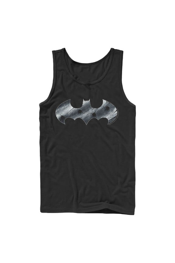 Men's Batman Steel Scars Logo Tank Top Black Large