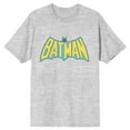 thumbnail image 1 of Men's Batman Text Logo DC Comic Book Athletic Heather Grey Graphic Tee Shirt- S, 1 of 2