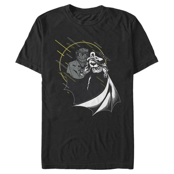 Men's Batman The Caped Crusader and Joker Graphic Tee Black Medium