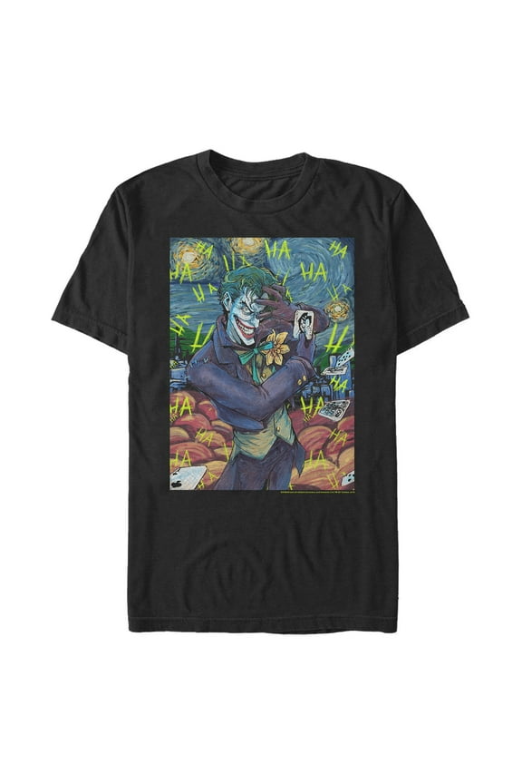 Men's Batman The Starry Night Joker  Graphic Tee Black 2X Large