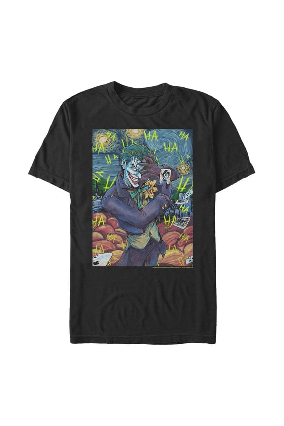 Men's Batman The Starry Night Joker Graphic Tee Black Medium