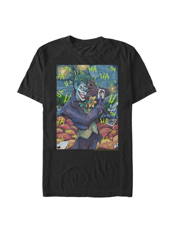 Men's Batman The Starry Night Joker Graphic Tee Black Small