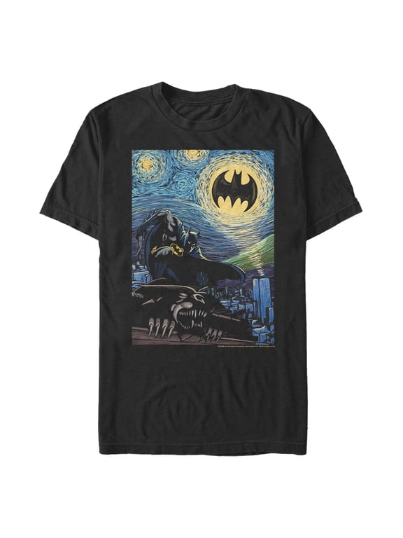 Men's Batman The Starry Night Signal Graphic Tee Black 3X Large