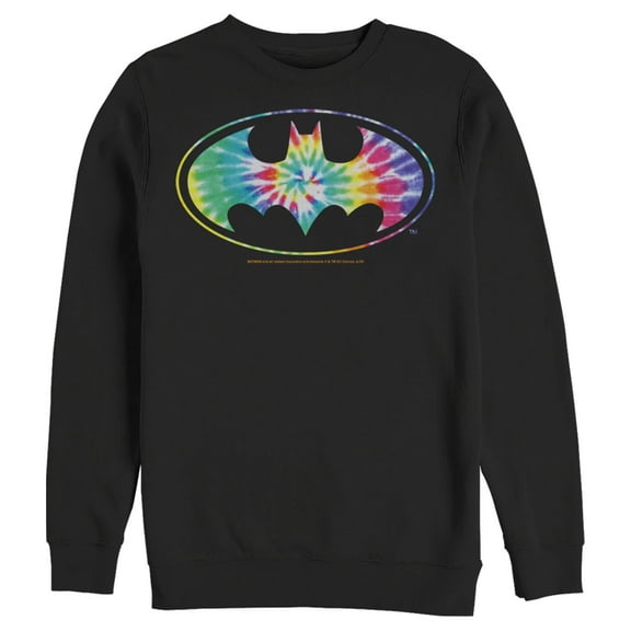Men's Batman Tie Dye Logo  Sweatshirt Black Small