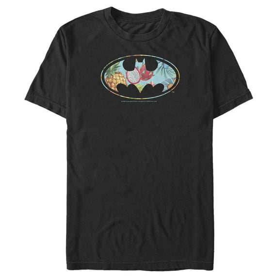 Men's Batman Tropical Logo Graphic Tee Black Small