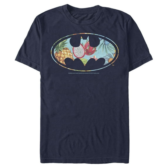 Men's Batman Tropical Logo Graphic Tee Navy Blue 2X Large