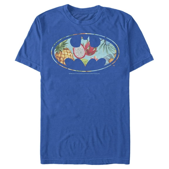 Men's Batman Tropical Logo Graphic Tee Royal Blue Small
