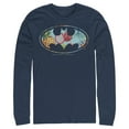 thumbnail image 1 of Men's Batman Tropical Logo  Long Sleeve Shirt Navy Blue 2X Large, 1 of 3