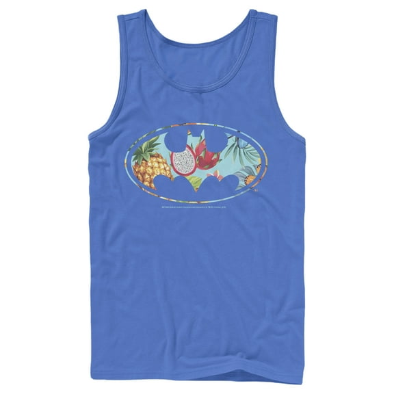 Men's Batman Tropical Logo Tank Top Royal Blue Large