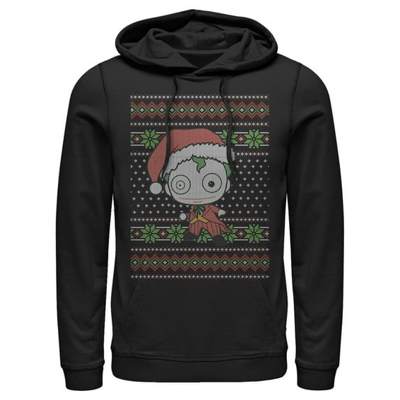 Men's Batman Ugly Christmas Chibi Joker Pull Over Hoodie Black X Large