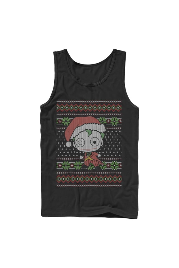 Men's Batman Ugly Christmas Chibi Joker Tank Top Black Medium
