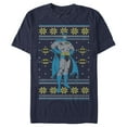 thumbnail image 1 of Men's Batman Ugly Christmas Dark Knight Pose  Graphic Tee Navy Blue 3X Large, 1 of 4