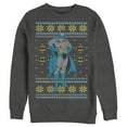 thumbnail image 1 of Men's Batman Ugly Christmas Dark Knight Pose  Sweatshirt Charcoal Heather 2X Large, 1 of 3