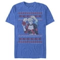 thumbnail image 1 of Men's Batman Ugly Christmas Harley Quinn  Graphic Tee Royal Blue Heather Large, 1 of 4