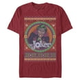 thumbnail image 1 of Men's Batman Ugly Christmas Joker  Graphic Tee Cardinal Large, 1 of 4