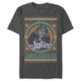 thumbnail image 1 of Men's Batman Ugly Christmas Joker  Graphic Tee Charcoal X Large, 1 of 4