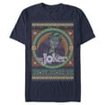 thumbnail image 1 of Men's Batman Ugly Christmas Joker  Graphic Tee Navy Blue X Large, 1 of 4