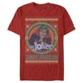 thumbnail image 1 of Men's Batman Ugly Christmas Joker  Graphic Tee Red 2X Large, 1 of 4