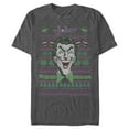thumbnail image 1 of Men's Batman Ugly Christmas Joker Laugh  Graphic Tee Charcoal Heather Medium, 1 of 4