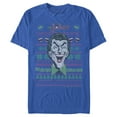 thumbnail image 1 of Men's Batman Ugly Christmas Joker Laugh Graphic Tee Royal Blue Small, 1 of 4